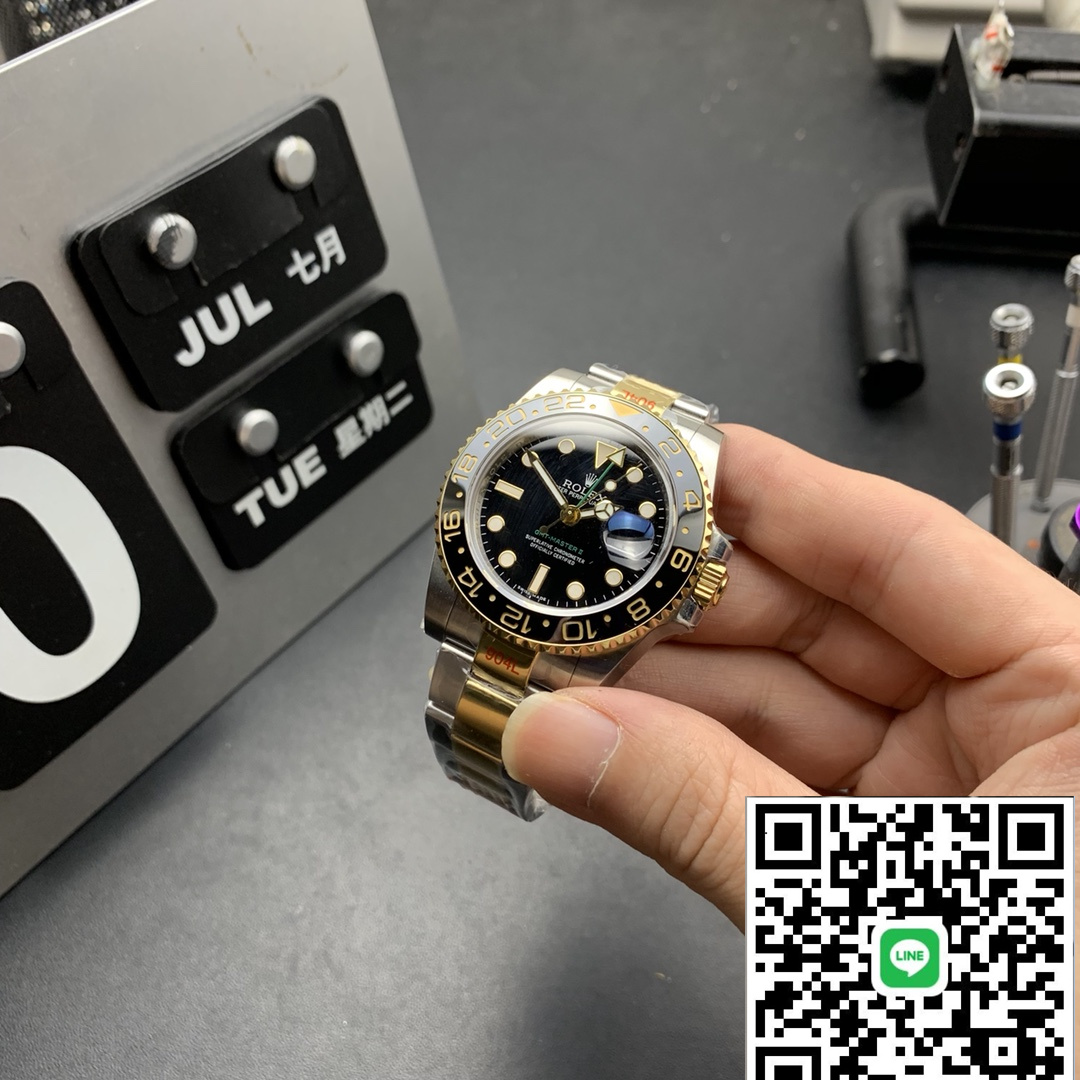 NOOB　V12ロレックスGMTマスター Ⅱ40ｍｍ 116713コンビイエローゴールド　3186ムーブメント　スーパーコピー