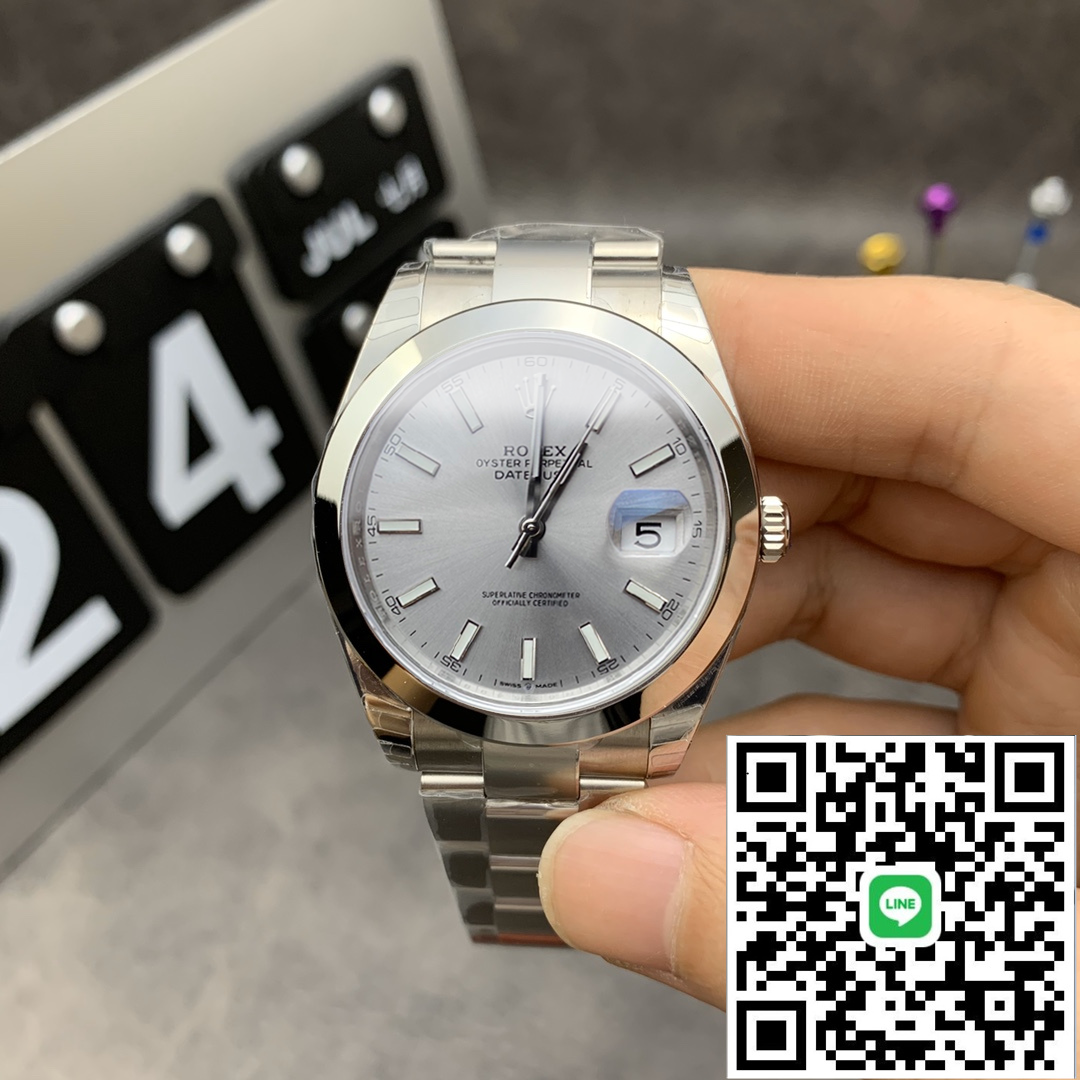 NOOB　ロレックスデイトジャスト41ｍｍ 126300　シルバー文字盤3235ムーブメント スーパーコピー