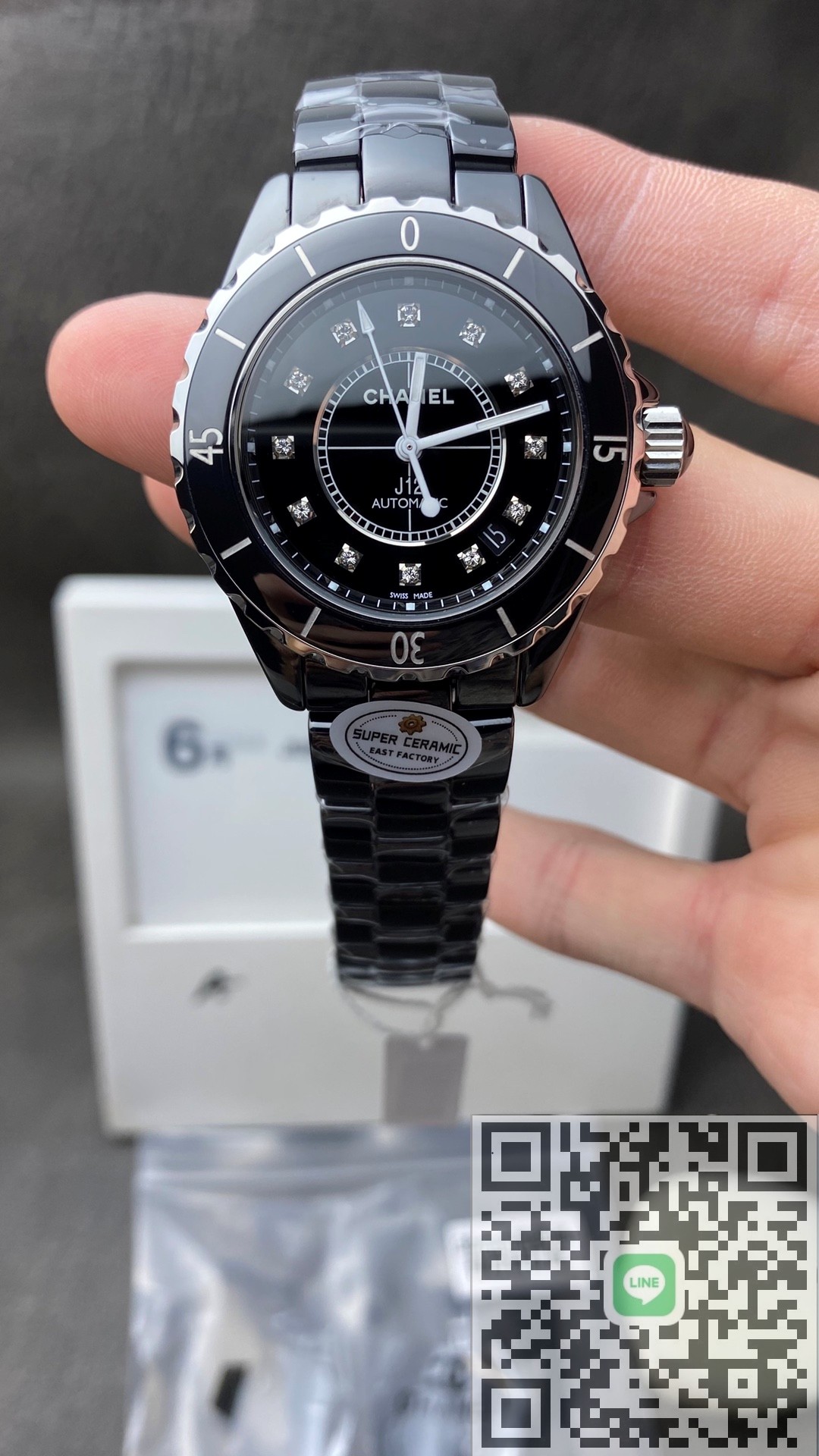EAST工場 シャネル J12 38mm セラミックステンレススチール ブラック  