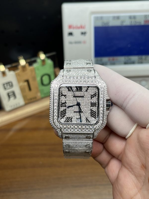 TW工場　サントス ドゥ　カルティエ　WSSA0018 40mm ダイヤモンド文字盤　ダイヤモンドベゼル　ダイヤモンドベルト　自動巻ムーブメント　スーパーコピー　