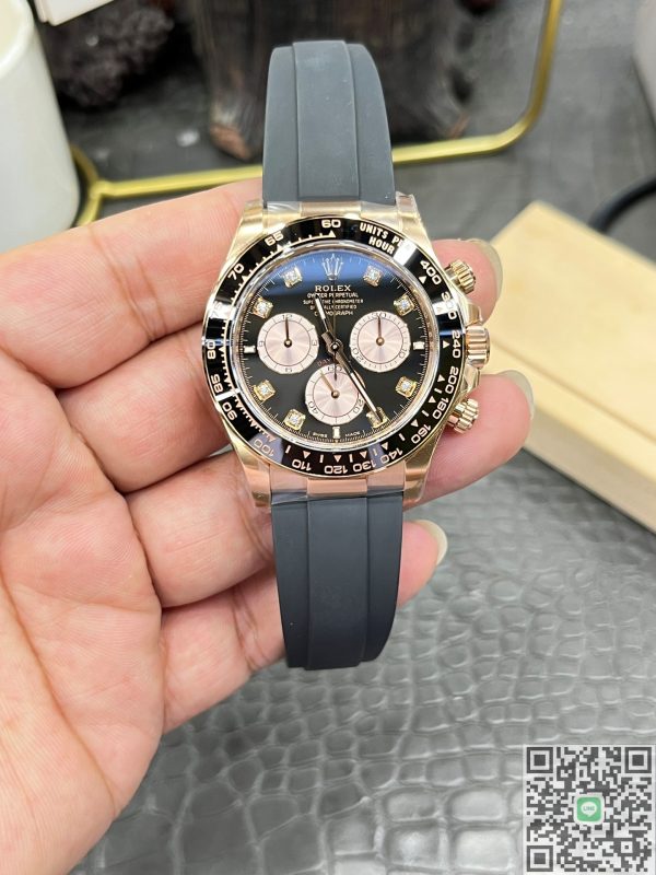 NOOB工場　ロレックス　コスモグラフデイトナ　126515LN　ブラックダイヤモンド入り文字盤　セラミックベゼル　　専用4131ムーブメント　1:1スーパーコピー