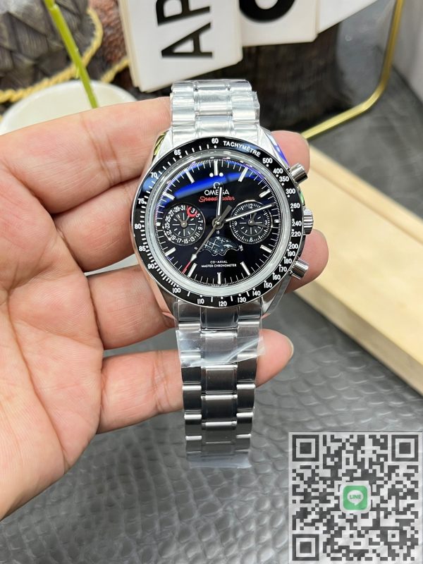 BBT工場　オメガ　スピードマスター　ブラック文字盤　44.25mm　ステンレススチール　ムーンフェイス　セラミックベゼル　 990﻿4ムーブメント　スーパーコピー