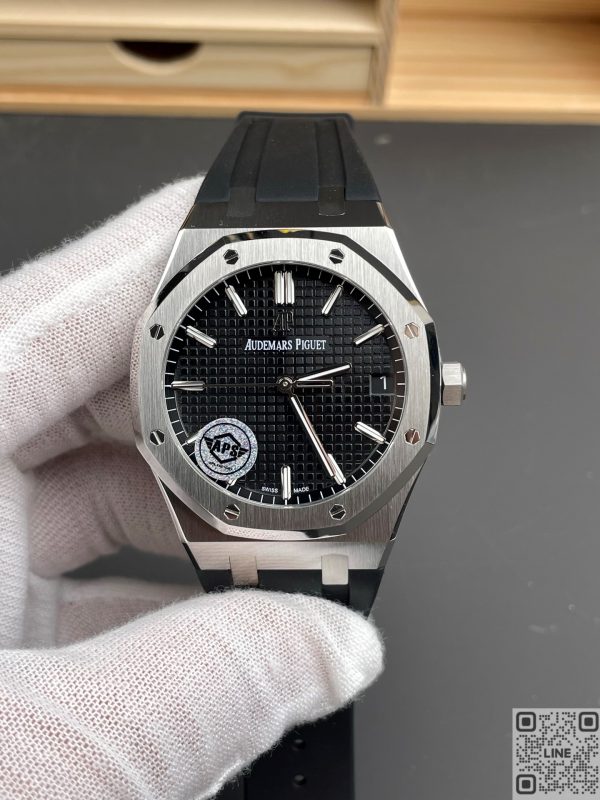 APS工場　オーデマ・ピゲ　ロイヤルオーク15500　ブラック文字盤　41mm　一体式4302ムーブメント　ブラックラバーベルト　スーパーコピー