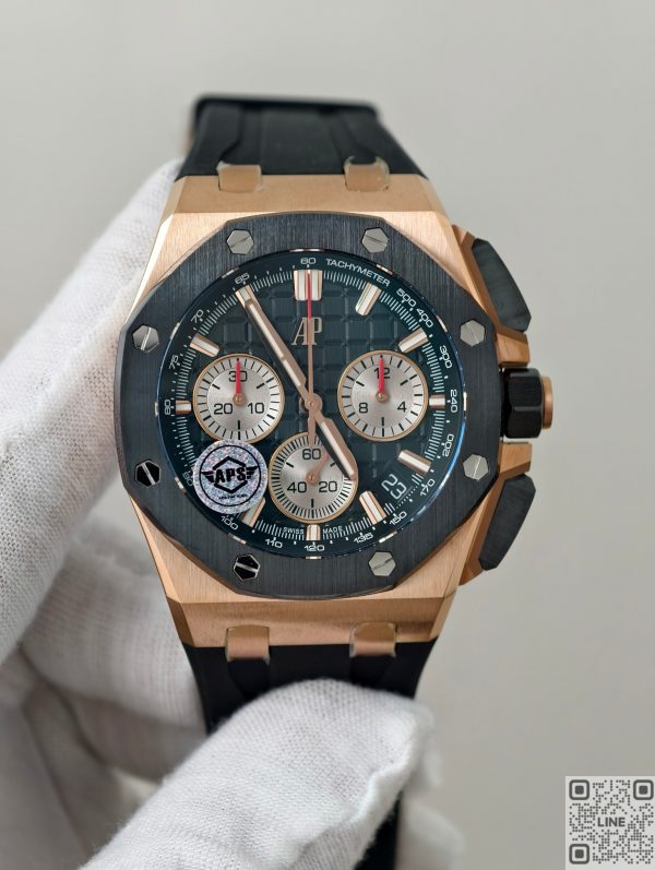 APS工場　オーデマ・ピゲ　ロイヤルオークオフショア 　26420　クロノグラフ ブラック文字盤　43mm　セラミックベゼル　ピンクゴールド　4401ムーブメント搭載　スーパーコピー