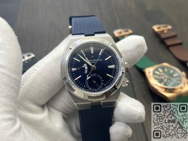 MKF工場　ヴァシュロン・コンスタンタン　オーヴァーシーズ　デュアルタイム　7920V/210A-B334　41mm　ブルー文字盤　ステンレススチール　5110 DT自動巻ムーブメント　ラバーストラップ　スーパーコピー
