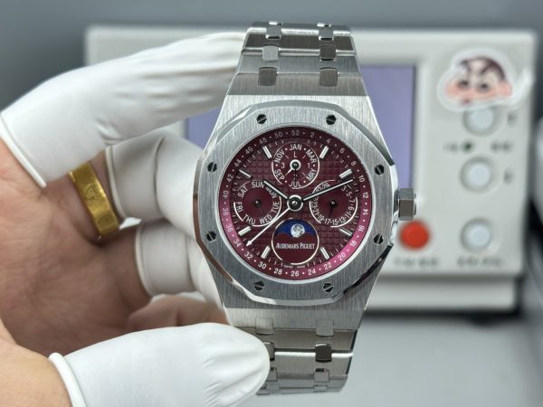 BBS工場　オーデマピゲ　ロイヤルオーク　ジョンメイヤー パーペチュアルカレンダー ウォッチ 26574　41mm　バーガンディ文字盤　ステンレススチール　5134ムーブメント　スーパーコピー　
