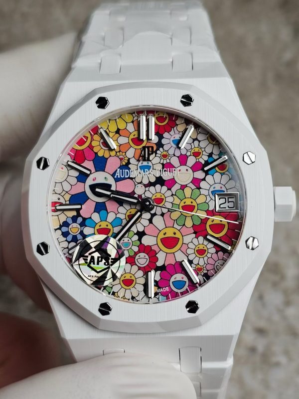 APS工場　オーデマピゲ　ロイヤルオーク15500　41mm　サンフラワー文字盤　ホワイトセラミック　4302ムーブメント　スーパーコピー