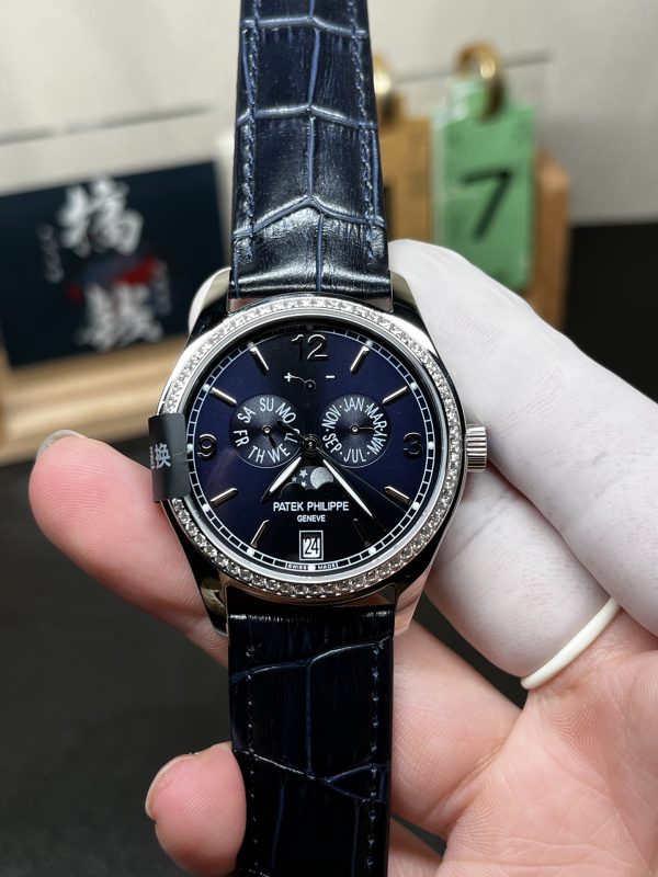 NOOB工場　パデックフィリップ　コンプリケーション5147　ブルー文字盤　39mm　ダイヤモンド入りベゼル　一体式324 S IRM QA LUムーブメント　スーパーコピー