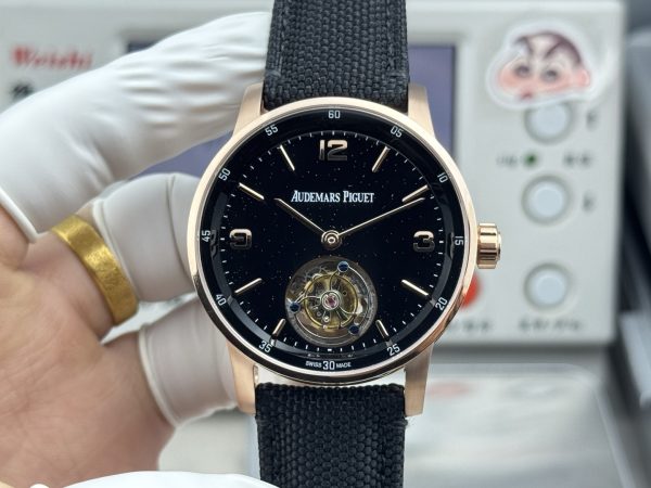 AP工場　オーデマ・ピゲ　CODE 11.59シリーズ　41mm　ブラック文字盤　ローズゴールドケース　ラバーストラップ　Cal.2950自動巻きトゥールビヨンムーブメント　