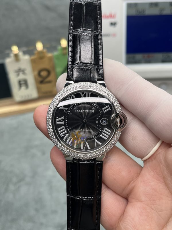 AF工場　バロン ブルー ドゥ カルティエ 　42mm　ブラック文字盤　ダイヤモンド入り文字盤　1847MCムーブメント　スーパーコピー